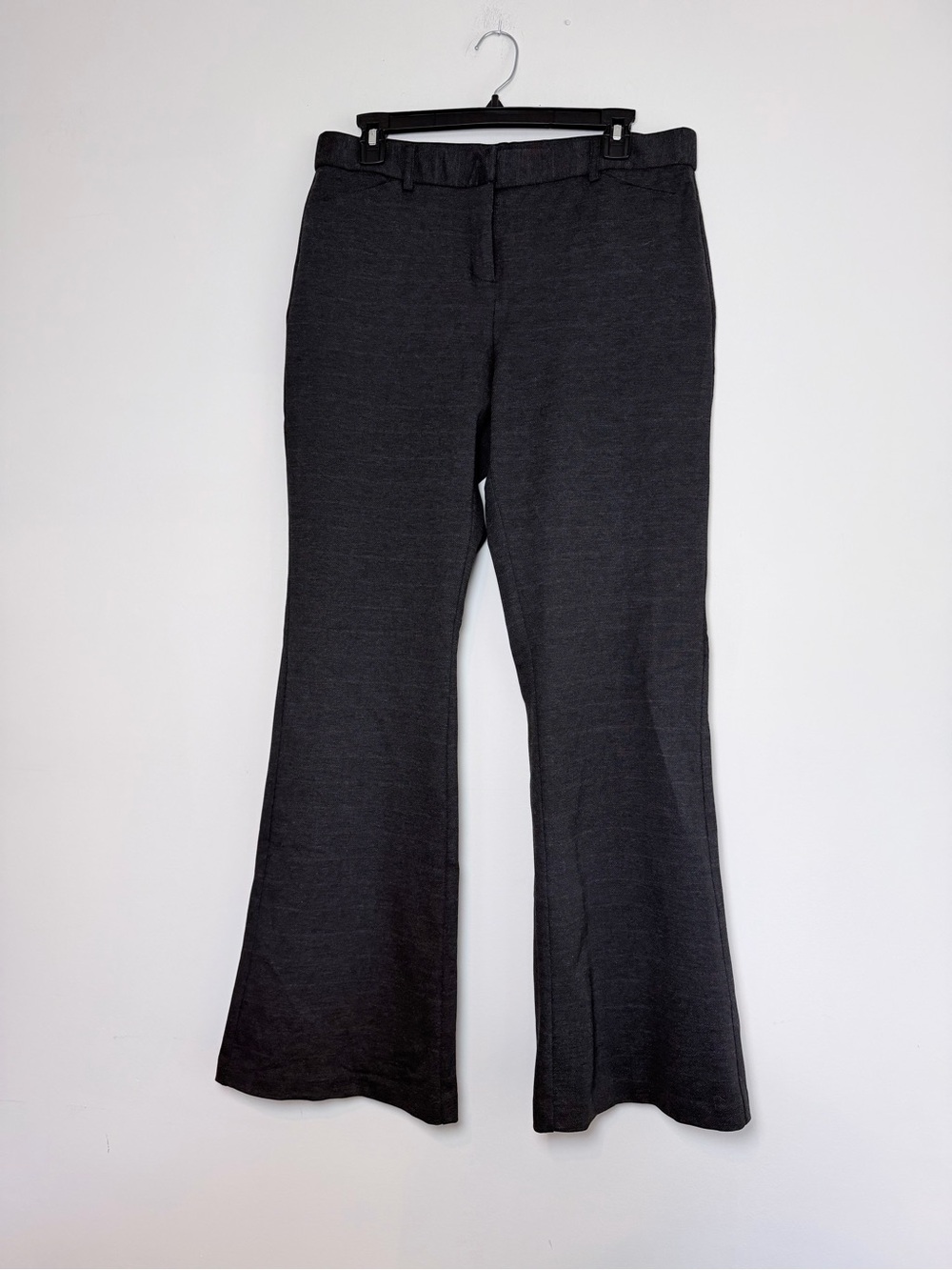 Amanda & Chelsea Charcoal Gray Stretch Bootcut Mini-Flare Trousers Size 10